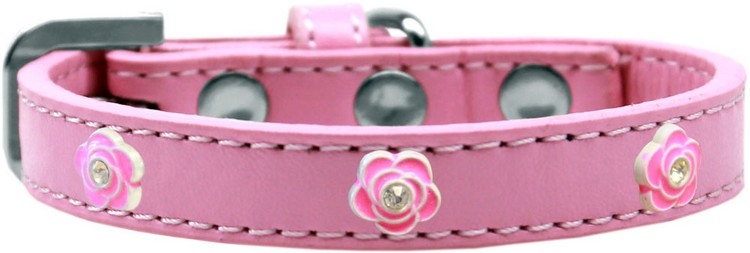 Bright Pink Rose Widget Dog Collar Light Pink Size 12